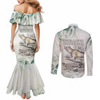 Australia Tasmanian Tiger Couples Matching Mermaid Dress and Long Sleeve Button Shirt Memorial 1936 Thylacine - Aussie Hoodie