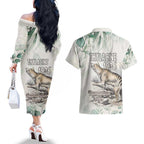 Australia Tasmanian Tiger Couples Matching Off The Shoulder Long Sleeve Dress and Hawaiian Shirt Memorial 1936 Thylacine - Aussie Hoodie