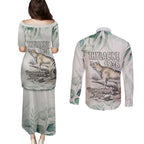 Australia Tasmanian Tiger Couples Matching Puletasi and Long Sleeve Button Shirt Memorial 1936 Thylacine - Aussie Hoodie