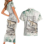Australia Tasmanian Tiger Couples Matching Short Sleeve Bodycon Dress and Hawaiian Shirt Memorial 1936 Thylacine - Aussie Hoodie