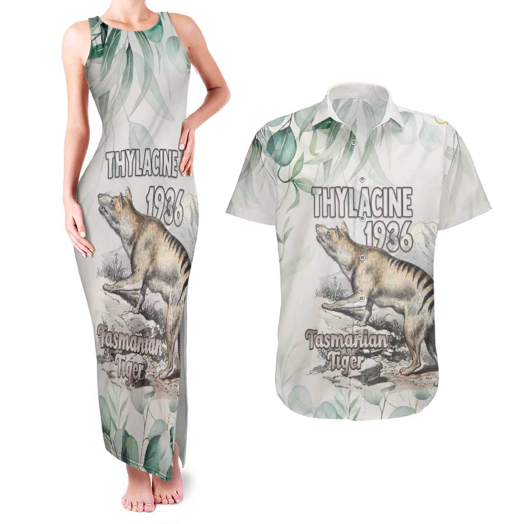 Australia Tasmanian Tiger Couples Matching Tank Maxi Dress and Hawaiian Shirt Memorial 1936 Thylacine - Aussie Hoodie