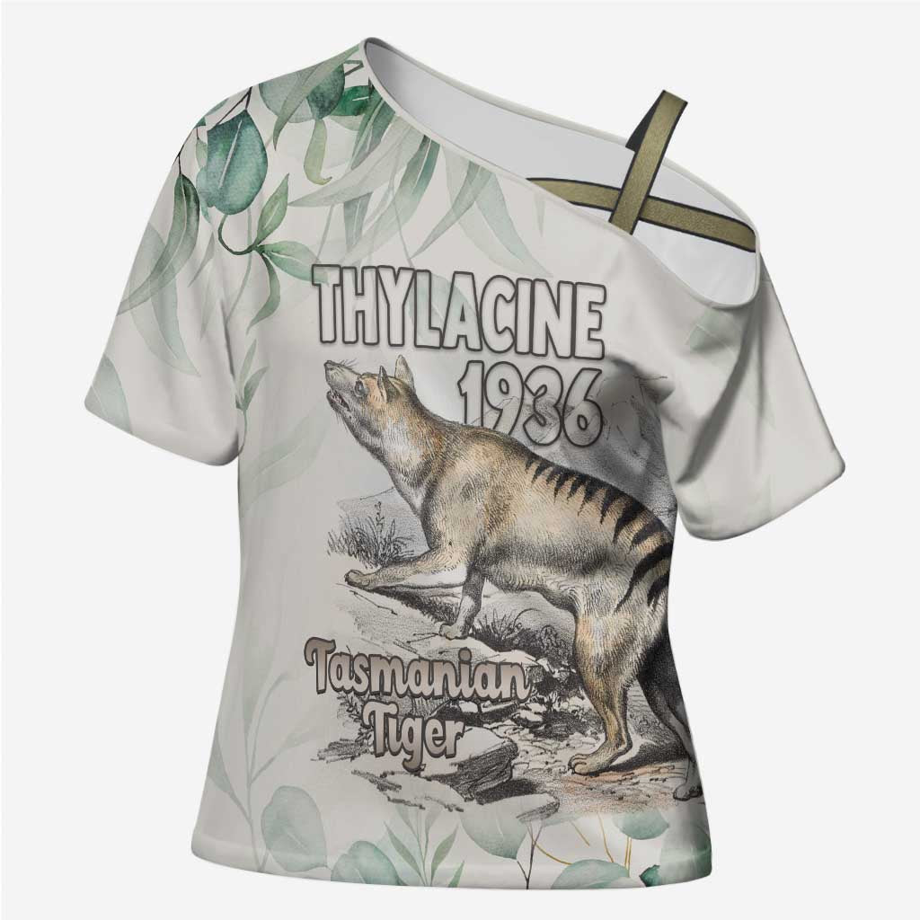 Australia Tasmanian Tiger Cross Shoulder Shirt Memorial 1936 Thylacine - Aussie Hoodie