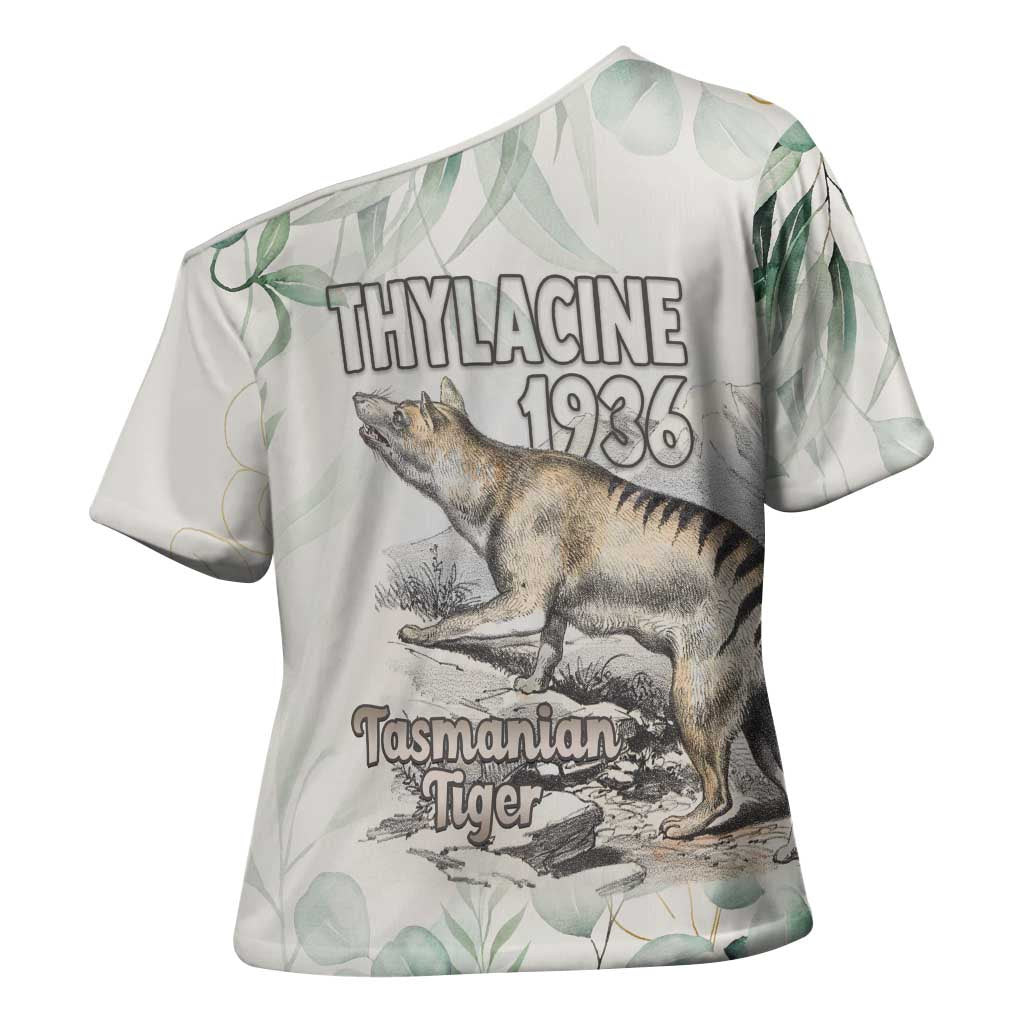 Australia Tasmanian Tiger Cross Shoulder Shirt Memorial 1936 Thylacine - Aussie Hoodie
