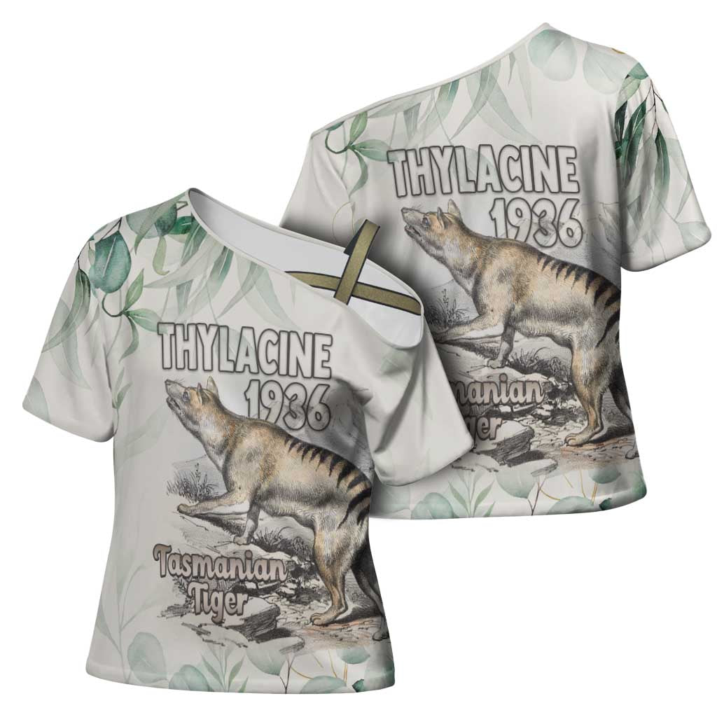 Australia Tasmanian Tiger Cross Shoulder Shirt Memorial 1936 Thylacine - Aussie Hoodie