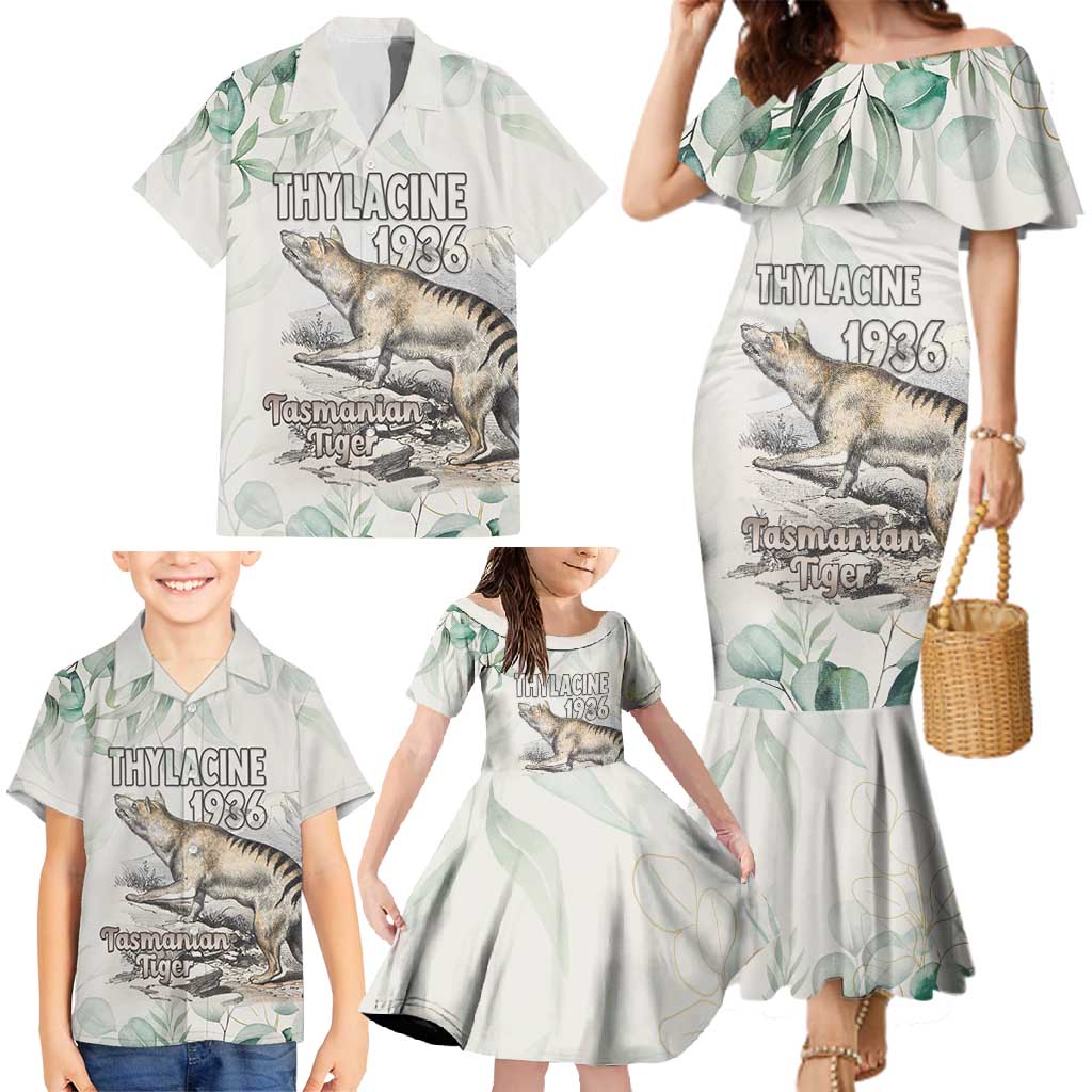 Australia Tasmanian Tiger Family Matching Mermaid Dress and Hawaiian Shirt Memorial 1936 Thylacine - Aussie Hoodie
