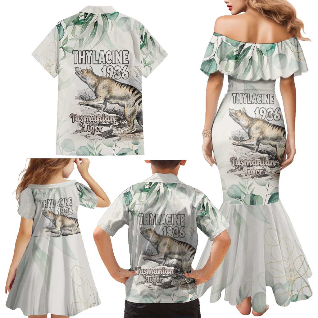 Australia Tasmanian Tiger Family Matching Mermaid Dress and Hawaiian Shirt Memorial 1936 Thylacine - Aussie Hoodie