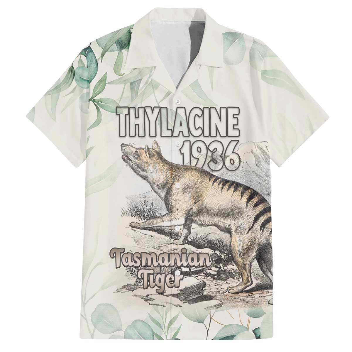 Australia Tasmanian Tiger Family Matching Off The Shoulder Long Sleeve Dress and Hawaiian Shirt Memorial 1936 Thylacine - Aussie Hoodie