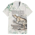 Australia Tasmanian Tiger Family Matching Off The Shoulder Long Sleeve Dress and Hawaiian Shirt Memorial 1936 Thylacine - Aussie Hoodie