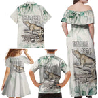 Australia Tasmanian Tiger Family Matching Off Shoulder Maxi Dress and Hawaiian Shirt Memorial 1936 Thylacine - Aussie Hoodie