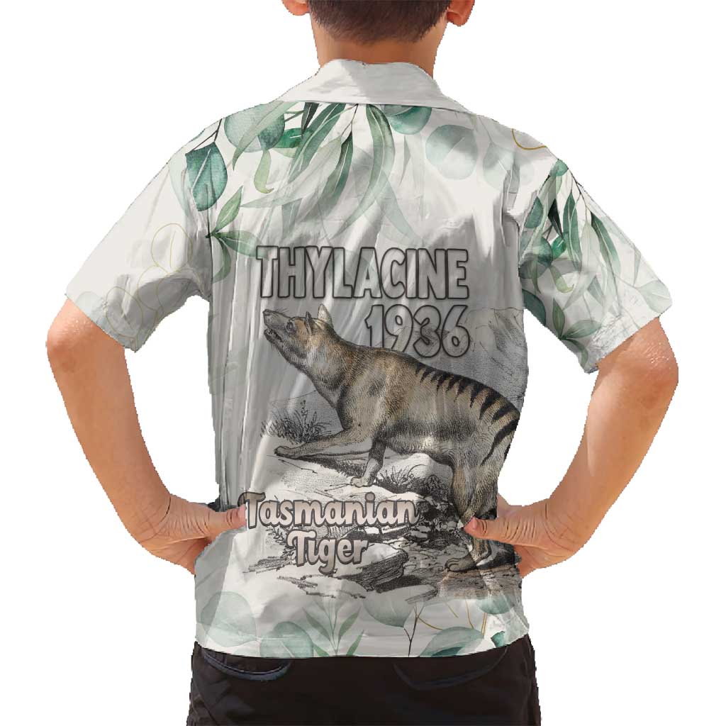 Australia Tasmanian Tiger Family Matching Off Shoulder Short Dress and Hawaiian Shirt Memorial 1936 Thylacine - Aussie Hoodie