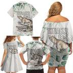Australia Tasmanian Tiger Family Matching Off Shoulder Short Dress and Hawaiian Shirt Memorial 1936 Thylacine - Aussie Hoodie