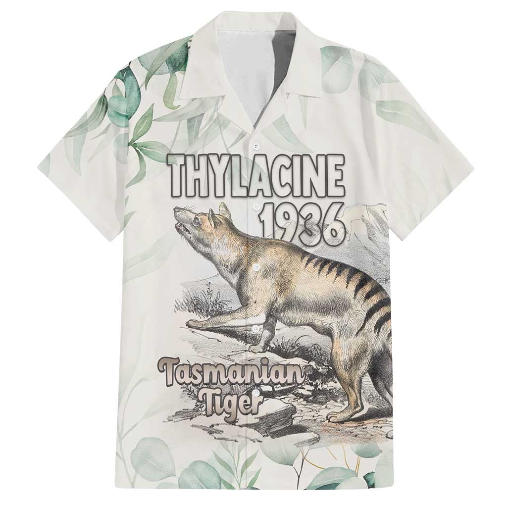 Australia Tasmanian Tiger Family Matching Off Shoulder Short Dress and Hawaiian Shirt Memorial 1936 Thylacine - Aussie Hoodie