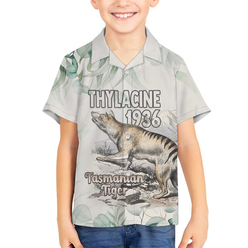 Australia Tasmanian Tiger Family Matching Off Shoulder Short Dress and Hawaiian Shirt Memorial 1936 Thylacine - Aussie Hoodie