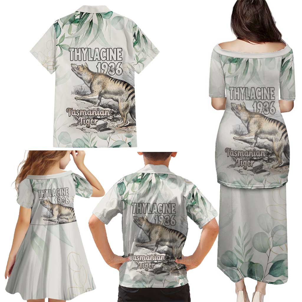 Australia Tasmanian Tiger Family Matching Puletasi and Hawaiian Shirt Memorial 1936 Thylacine - Aussie Hoodie