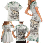 Australia Tasmanian Tiger Family Matching Short Sleeve Bodycon Dress and Hawaiian Shirt Memorial 1936 Thylacine - Aussie Hoodie
