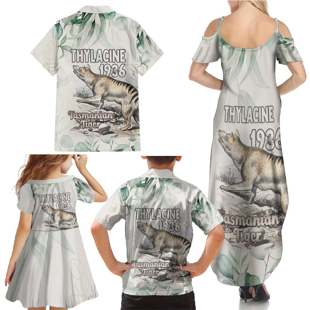 Australia Tasmanian Tiger Family Matching Summer Maxi Dress and Hawaiian Shirt Memorial 1936 Thylacine - Aussie Hoodie