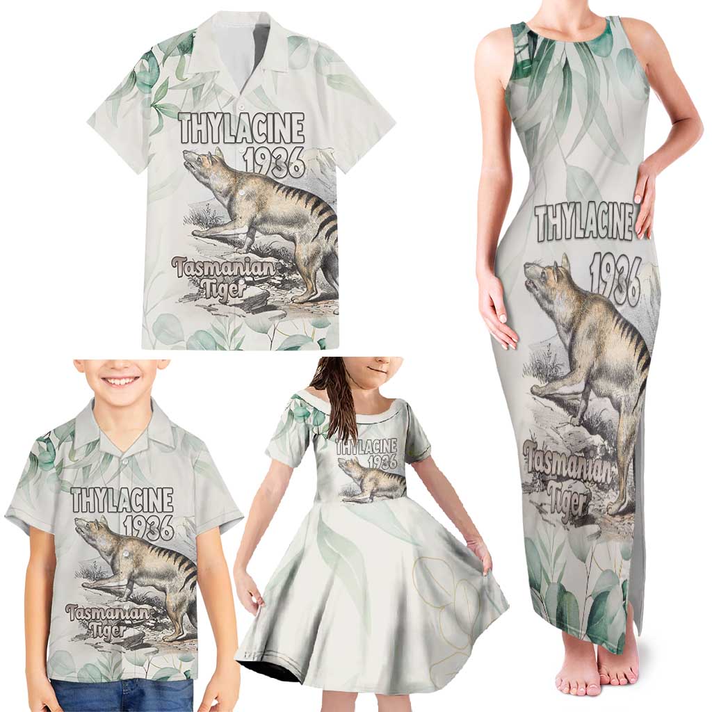 Australia Tasmanian Tiger Family Matching Tank Maxi Dress and Hawaiian Shirt Memorial 1936 Thylacine - Aussie Hoodie
