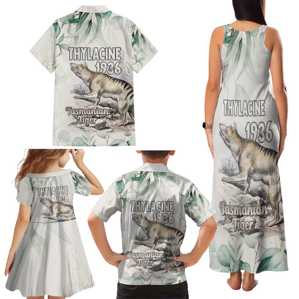 Australia Tasmanian Tiger Family Matching Tank Maxi Dress and Hawaiian Shirt Memorial 1936 Thylacine - Aussie Hoodie