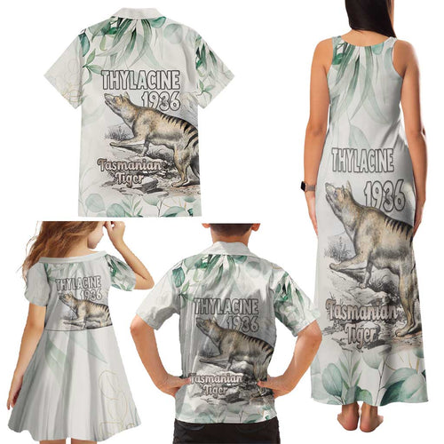 Australia Tasmanian Tiger Family Matching Tank Maxi Dress and Hawaiian Shirt Memorial 1936 Thylacine - Aussie Hoodie