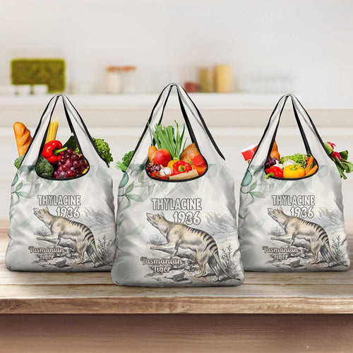 Australia Tasmanian Tiger Grocery Bag Memorial 1936 Thylacine - Aussie Hoodie