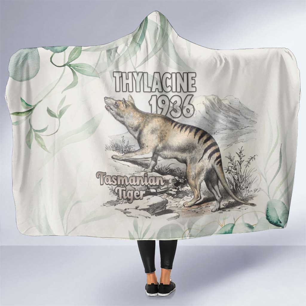 Australia Tasmanian Tiger Hooded Blanket Memorial 1936 Thylacine - Aussie Hoodie