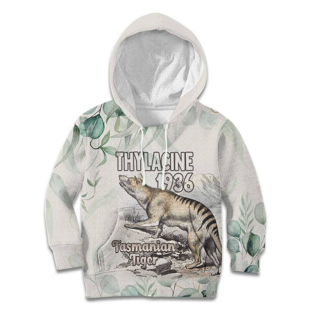 Australia Tasmanian Tiger Kid Hoodie Memorial 1936 Thylacine - Aussie Hoodie