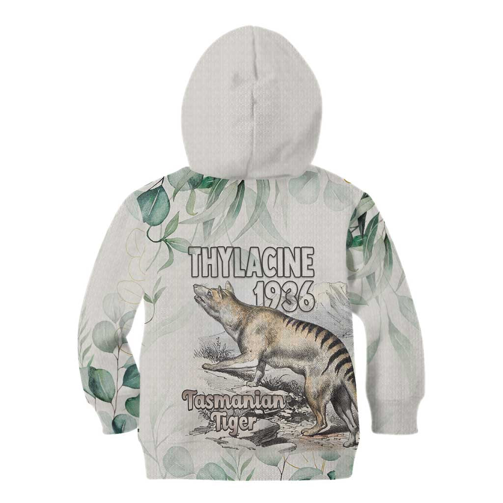 Australia Tasmanian Tiger Kid Hoodie Memorial 1936 Thylacine - Aussie Hoodie
