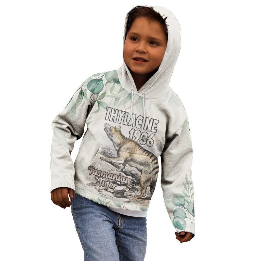Australia Tasmanian Tiger Kid Hoodie Memorial 1936 Thylacine - Aussie Hoodie