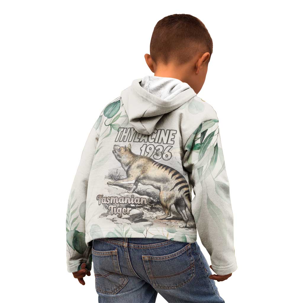 Australia Tasmanian Tiger Kid Hoodie Memorial 1936 Thylacine - Aussie Hoodie