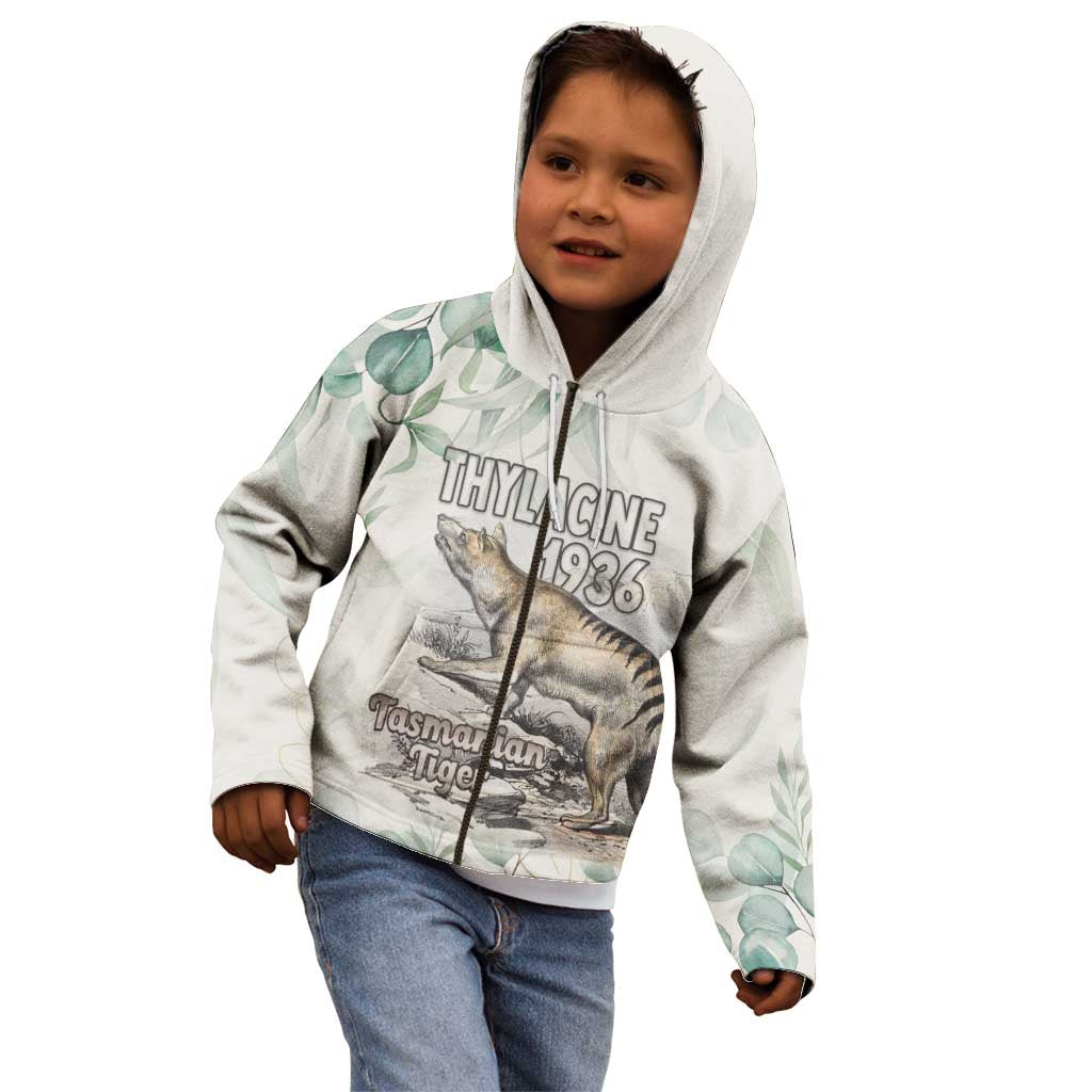 Australia Tasmanian Tiger Kid Hoodie Memorial 1936 Thylacine - Aussie Hoodie