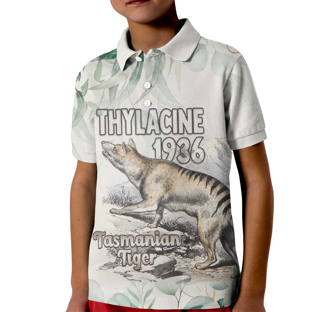Australia Tasmanian Tiger Kid Polo Shirt Memorial 1936 Thylacine - Aussie Hoodie