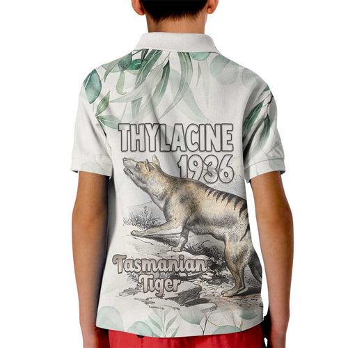 Australia Tasmanian Tiger Kid Polo Shirt Memorial 1936 Thylacine - Aussie Hoodie