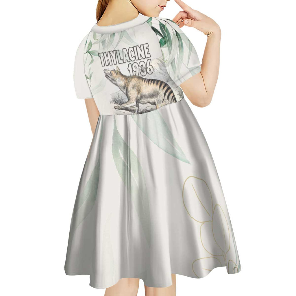 Australia Tasmanian Tiger Kid Short Sleeve Dress Memorial 1936 Thylacine - Aussie Hoodie