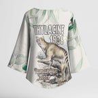 Australia Tasmanian Tiger Kimono Sleeve Blouse Memorial 1936 Thylacine - Aussie Hoodie