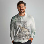 Australia Tasmanian Tiger Long Sleeve Polo Shirt Memorial 1936 Thylacine - Aussie Hoodie