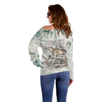 Australia Tasmanian Tiger Off Shoulder Sweater Memorial 1936 Thylacine - Aussie Hoodie