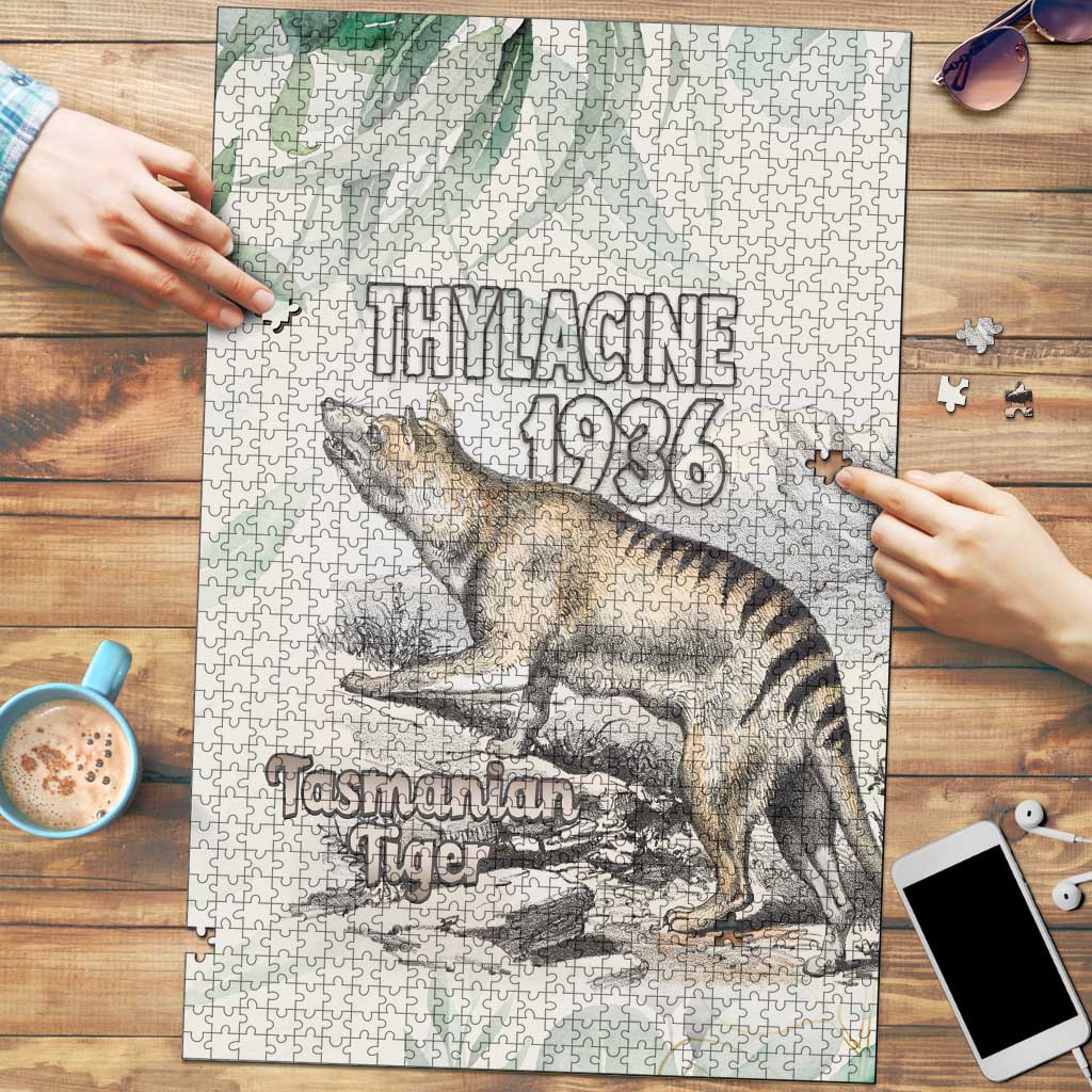 Australia Tasmanian Tiger Puzzle Memorial 1936 Thylacine - Aussie Hoodie