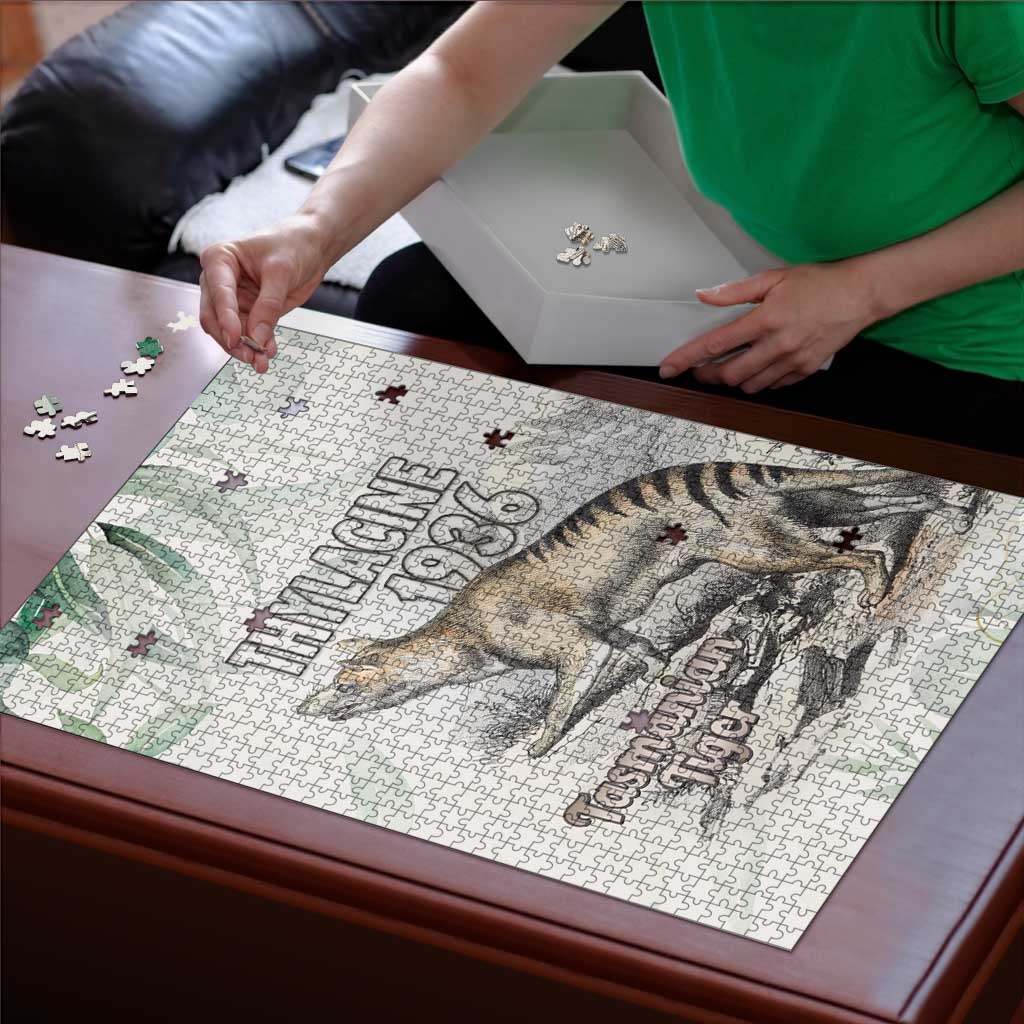 Australia Tasmanian Tiger Puzzle Memorial 1936 Thylacine - Aussie Hoodie