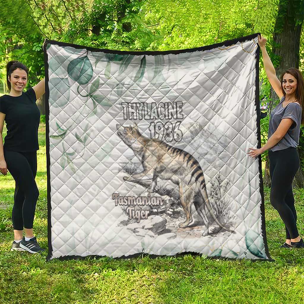 Australia Tasmanian Tiger Quilt Memorial 1936 Thylacine - Aussie Hoodie