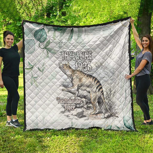 Australia Tasmanian Tiger Quilt Memorial 1936 Thylacine - Aussie Hoodie