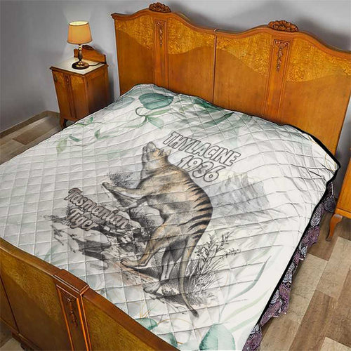 Australia Tasmanian Tiger Quilt Memorial 1936 Thylacine - Aussie Hoodie