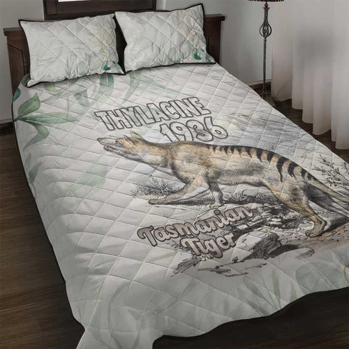 Australia Tasmanian Tiger Quilt Bed Set Memorial 1936 Thylacine - Aussie Hoodie