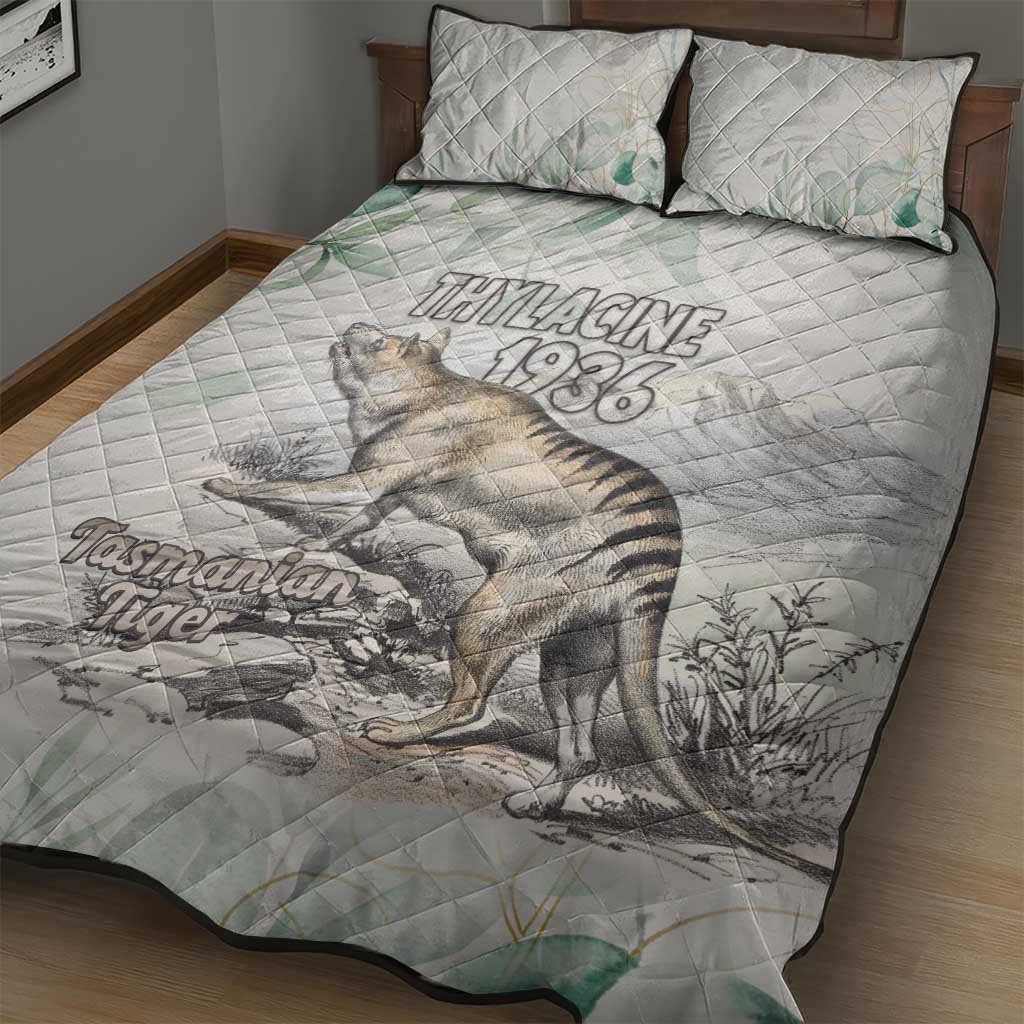 Australia Tasmanian Tiger Quilt Bed Set Memorial 1936 Thylacine - Aussie Hoodie