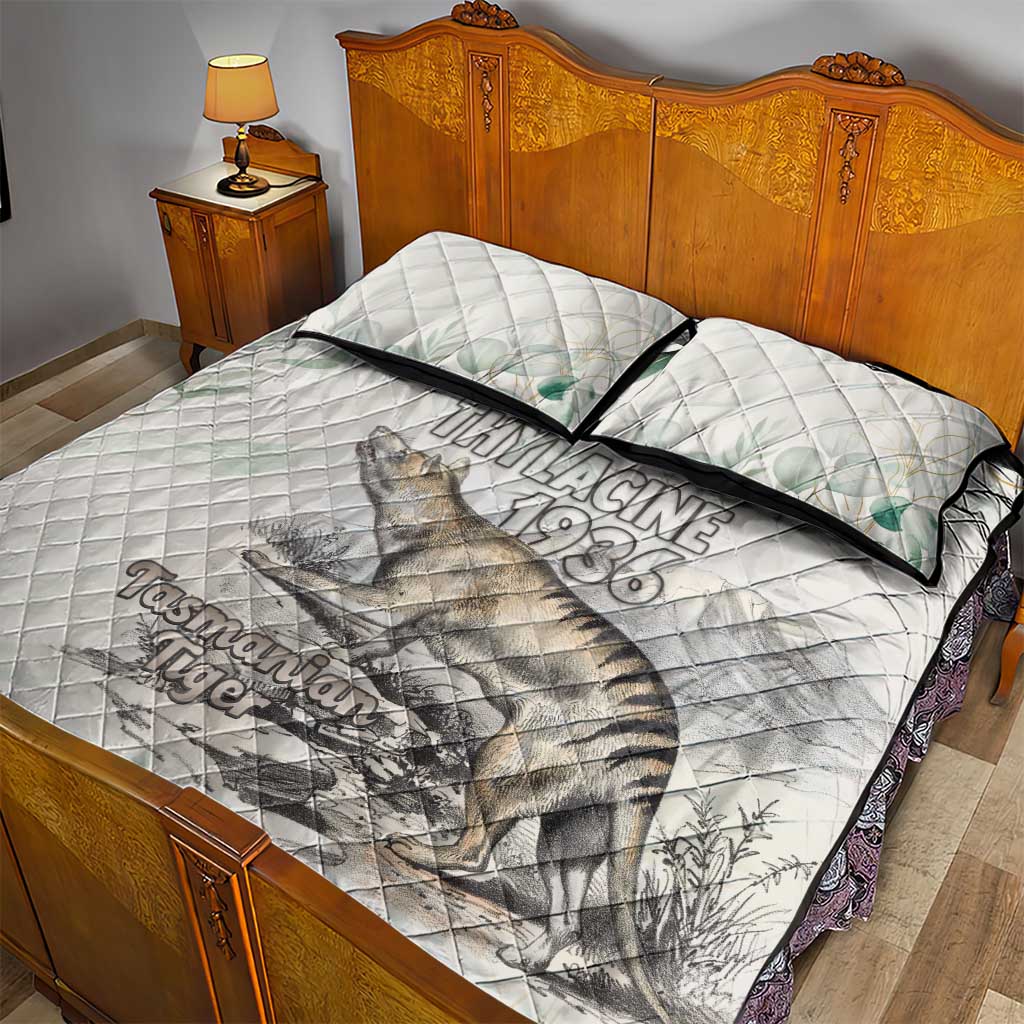 Australia Tasmanian Tiger Quilt Bed Set Memorial 1936 Thylacine - Aussie Hoodie