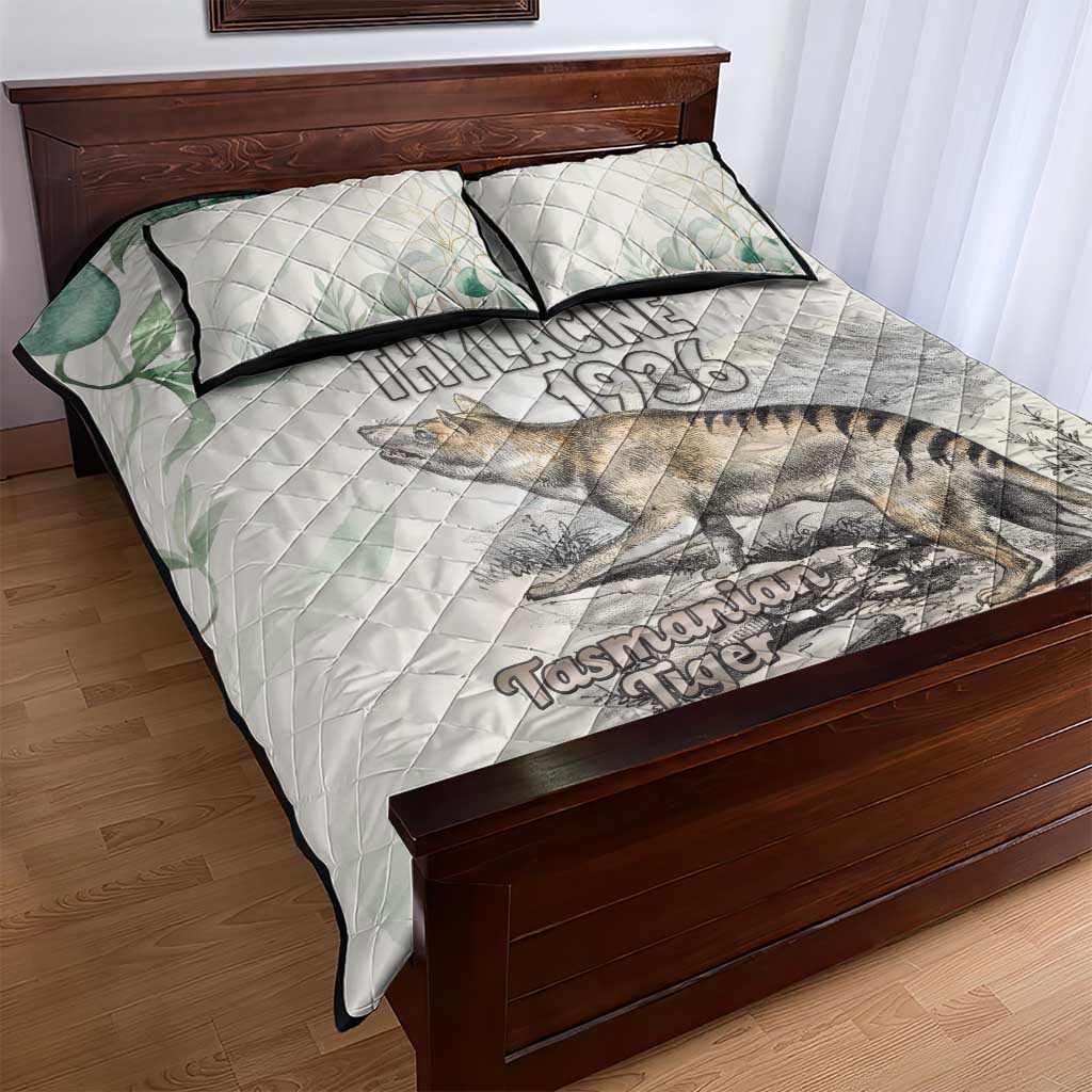 Australia Tasmanian Tiger Quilt Bed Set Memorial 1936 Thylacine - Aussie Hoodie