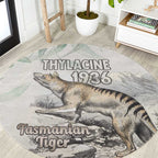 Australia Tasmanian Tiger Round Carpet Memorial 1936 Thylacine - Aussie Hoodie