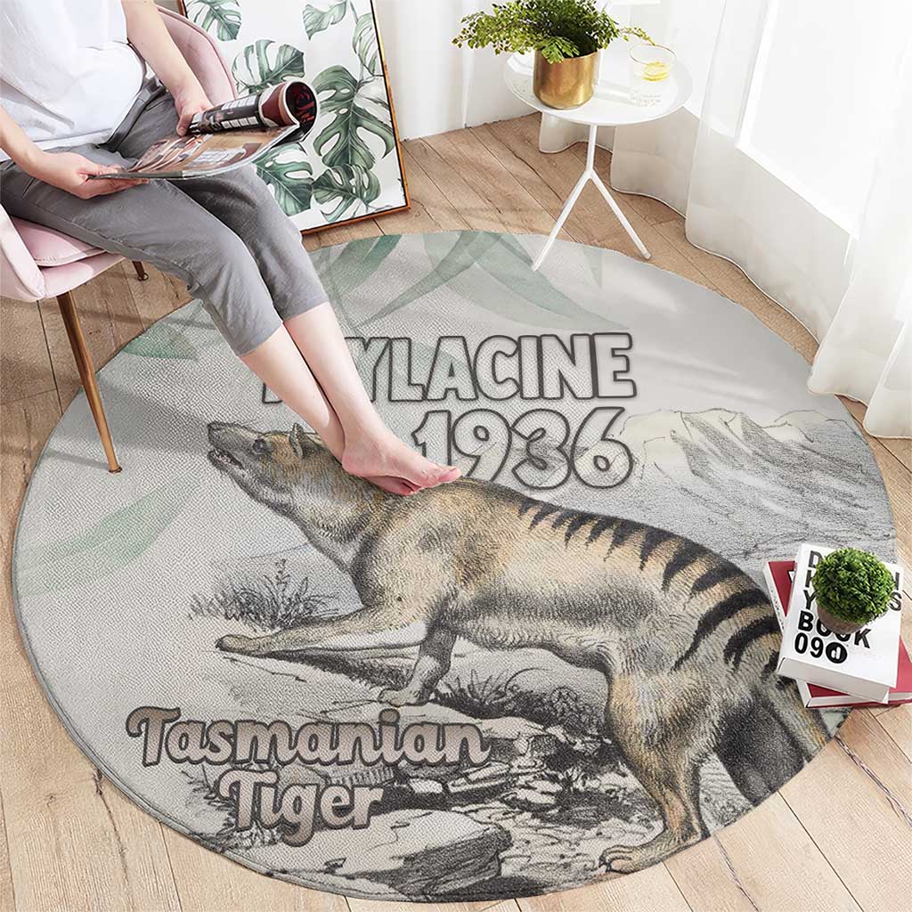 Australia Tasmanian Tiger Round Carpet Memorial 1936 Thylacine - Aussie Hoodie