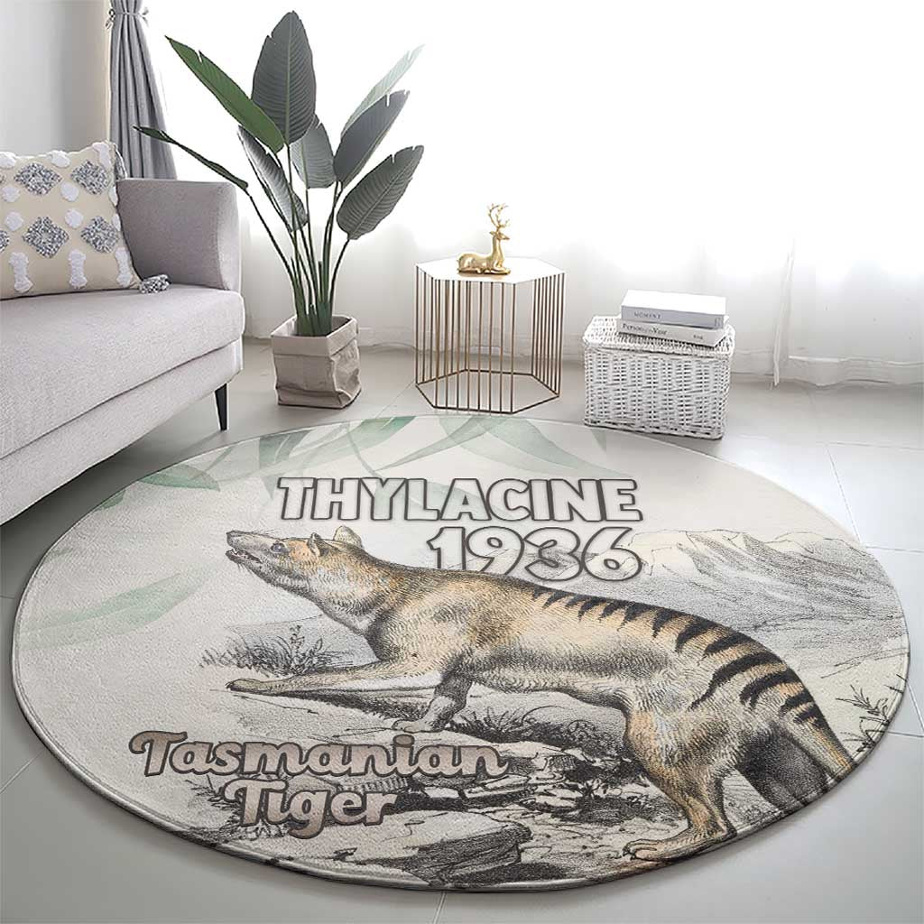 Australia Tasmanian Tiger Round Carpet Memorial 1936 Thylacine - Aussie Hoodie