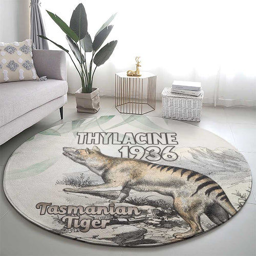 Australia Tasmanian Tiger Round Carpet Memorial 1936 Thylacine - Aussie Hoodie