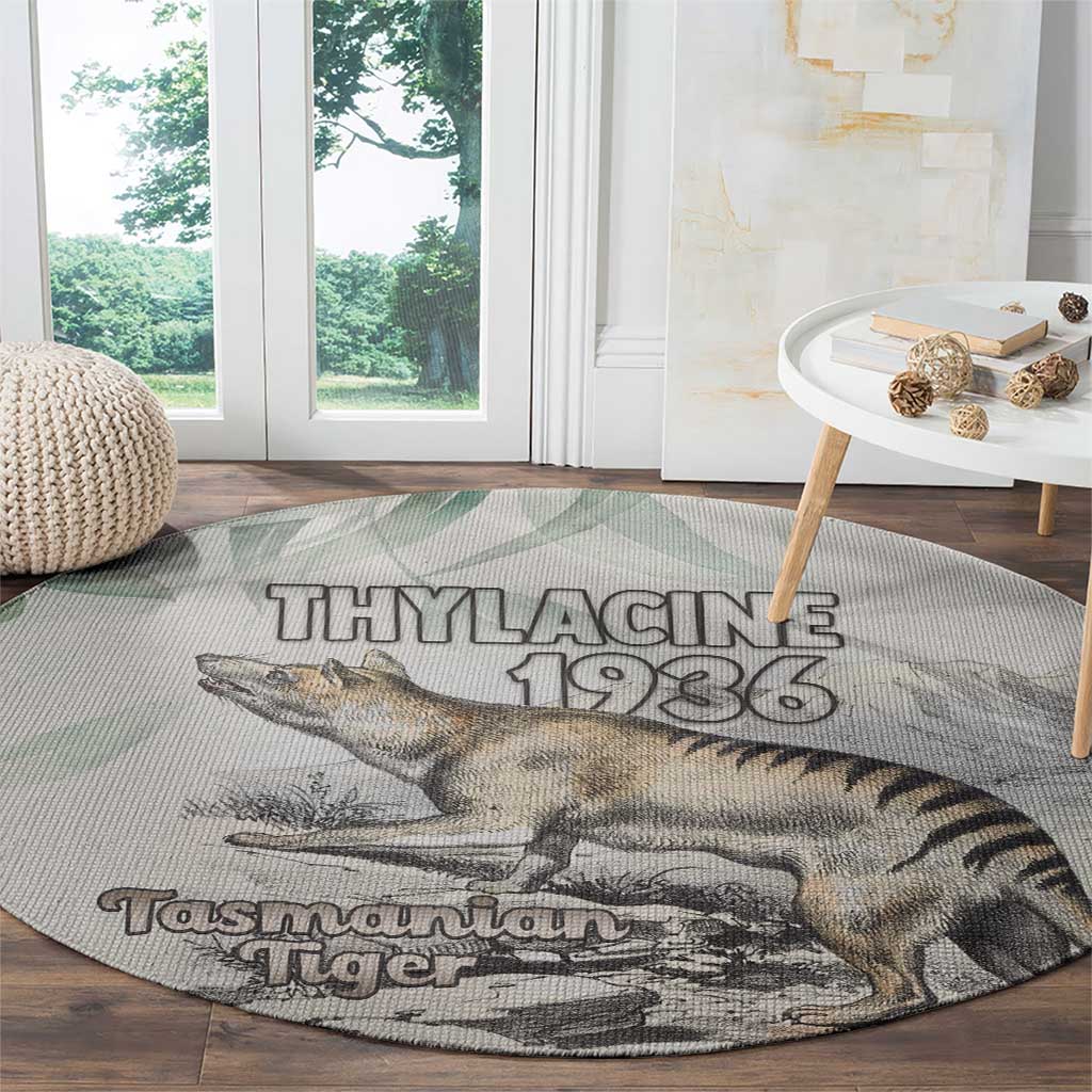 Australia Tasmanian Tiger Round Carpet Memorial 1936 Thylacine - Aussie Hoodie